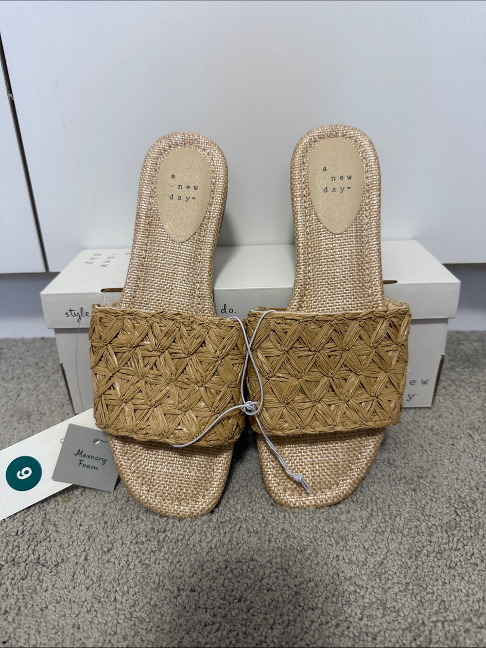 a new day Woven Slide Mules in Tan